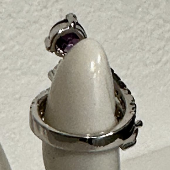 Spiral Fashion Ring MultiColor Rhinestones CZ Diamonds Silver Tone Metal SZ 5.75 - Picture 6 of 6